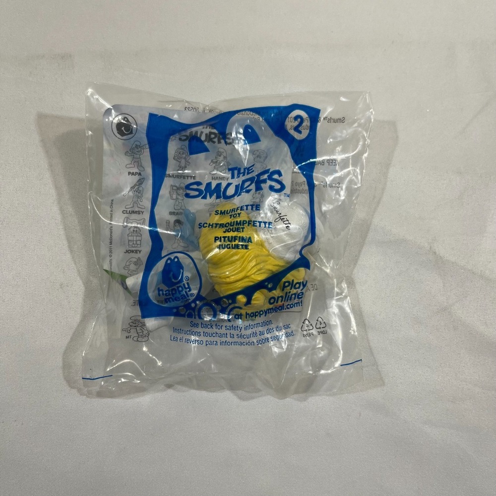 2011 McDonalds Happy Meal The Smurfs Movie Smurfette Figure Toy #2 New Sealed